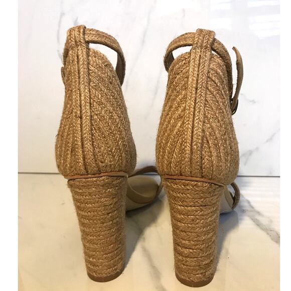 Jeffrey Campbell Rowboat Sandals 9 Tan Jute Block Heels - Picture 9 of 12